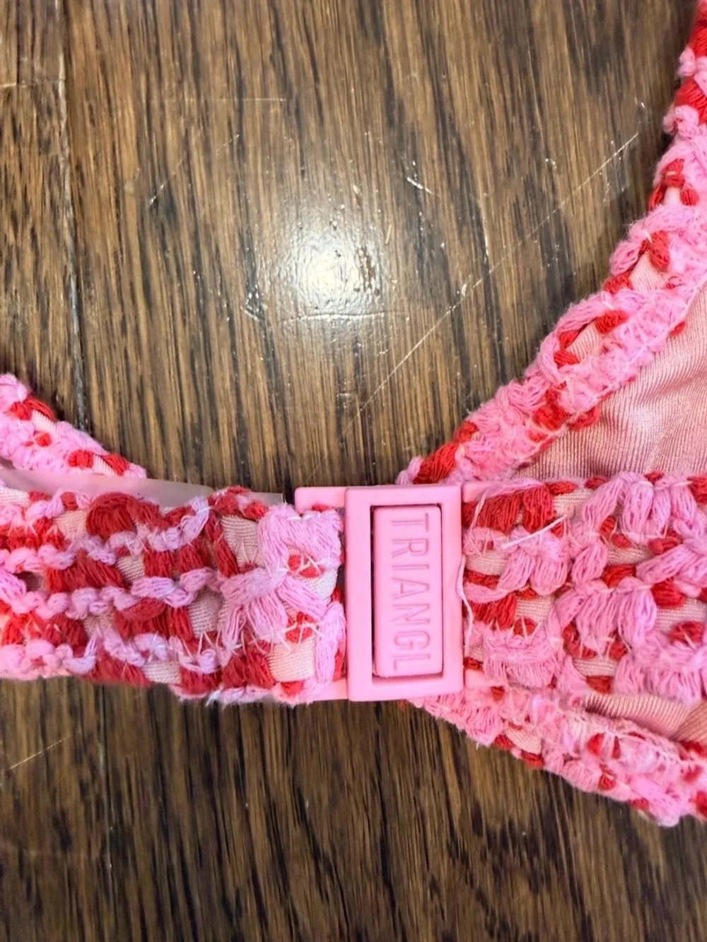 TRIANGL Pink Crochet Bikini Set – Small Top & Medium Bottom – Y2K Swimwear